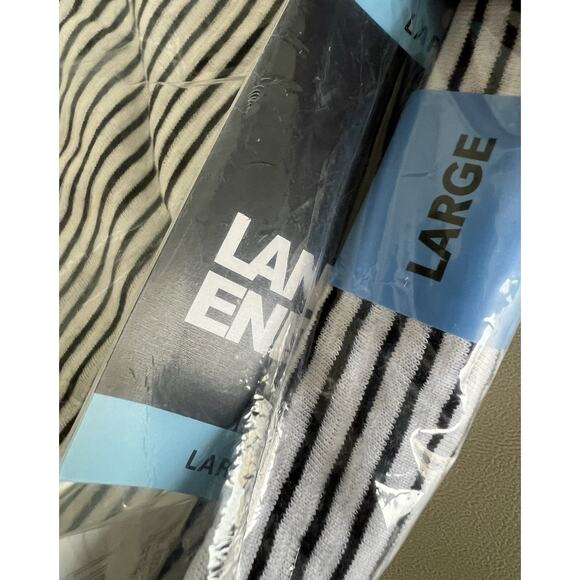 Lands End Split Hem Tank Women’s LG White / Black Stripe New In Bag - Picture 3 of 6